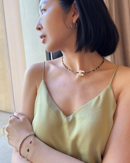 Tourmaline And Baroque Pearl Beaded Necklace