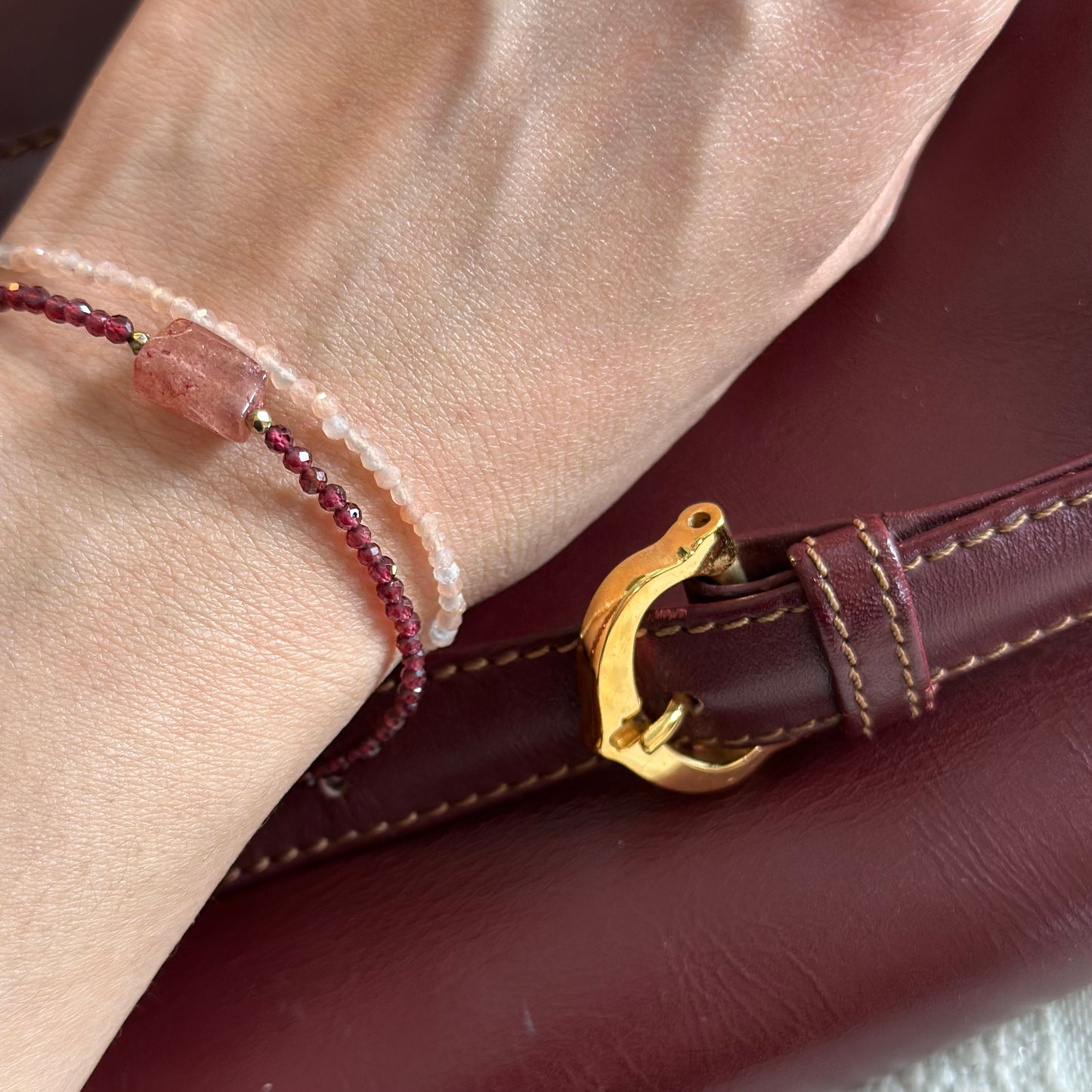 Sunstone Beaded Bracelet