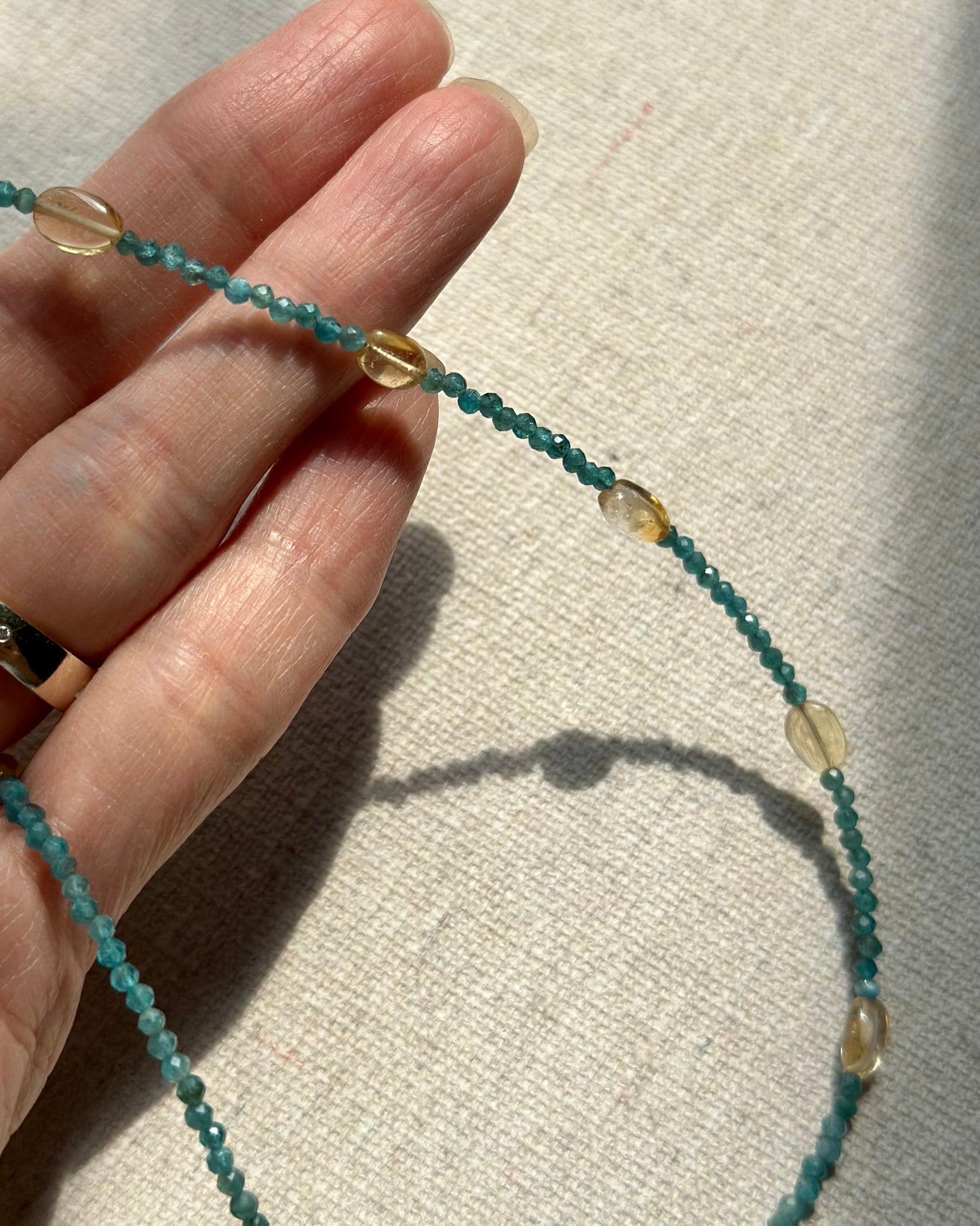 Apatite And Citrine Beaded Necklace