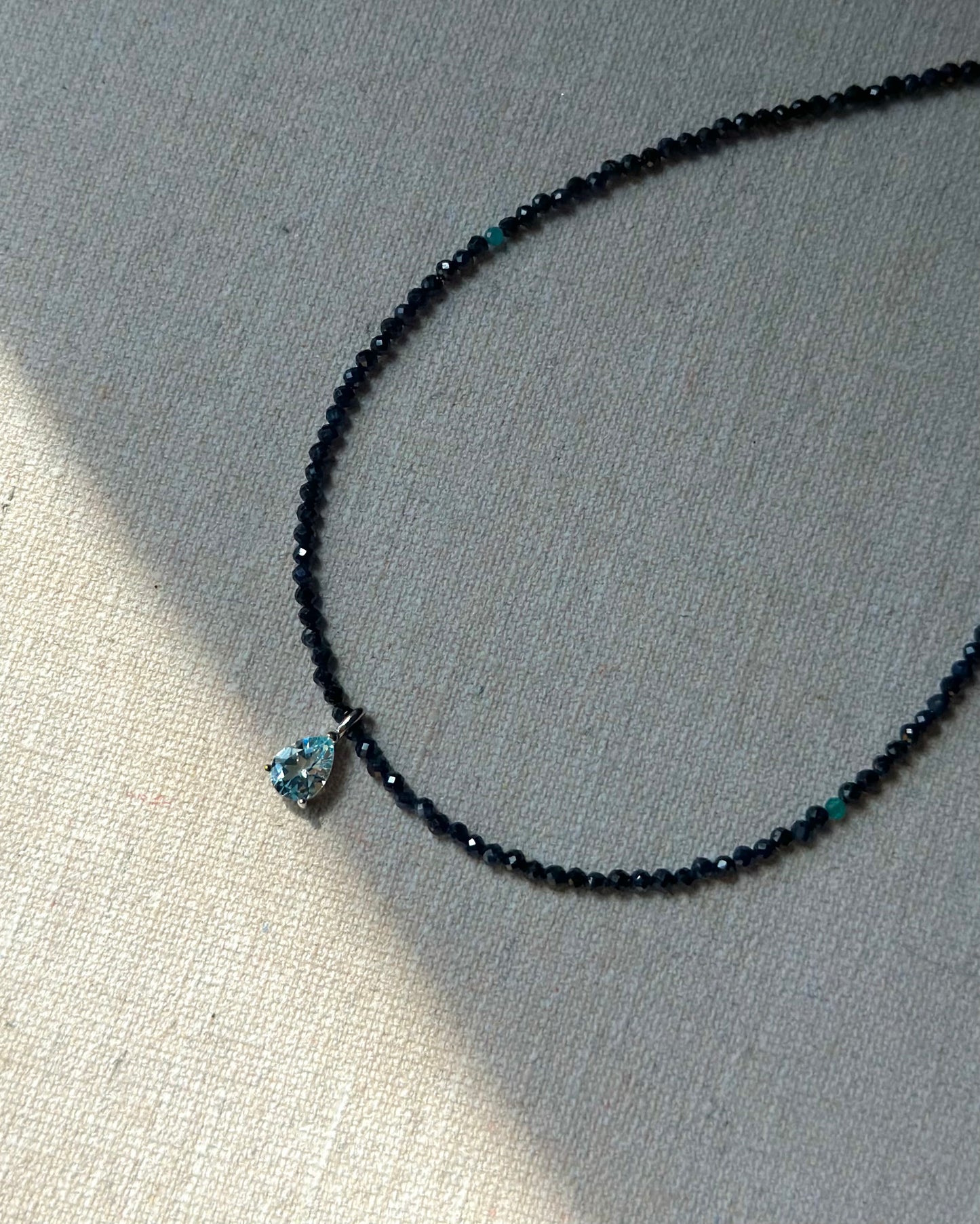 Sapphire Beaded And Topaz Necklace