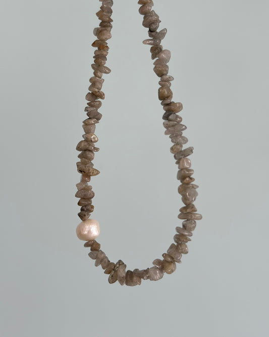 Labradorite And Freshwater Pearl Beaded Necklace