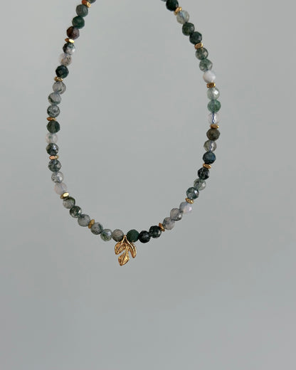 Green Moss Agate Beaded Bracelet