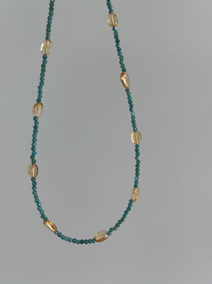 Apatite And Citrine Beaded Necklace