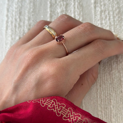 CHRISTMAS SET (2 ITEMS) Celine Handkerchief+ Garnet Rose Gold-plated Ring