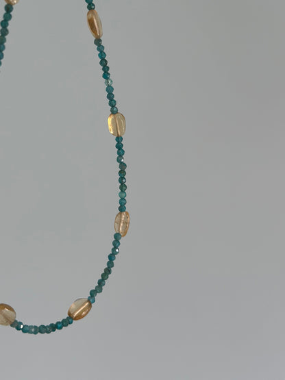 Apatite And Citrine Beaded Necklace