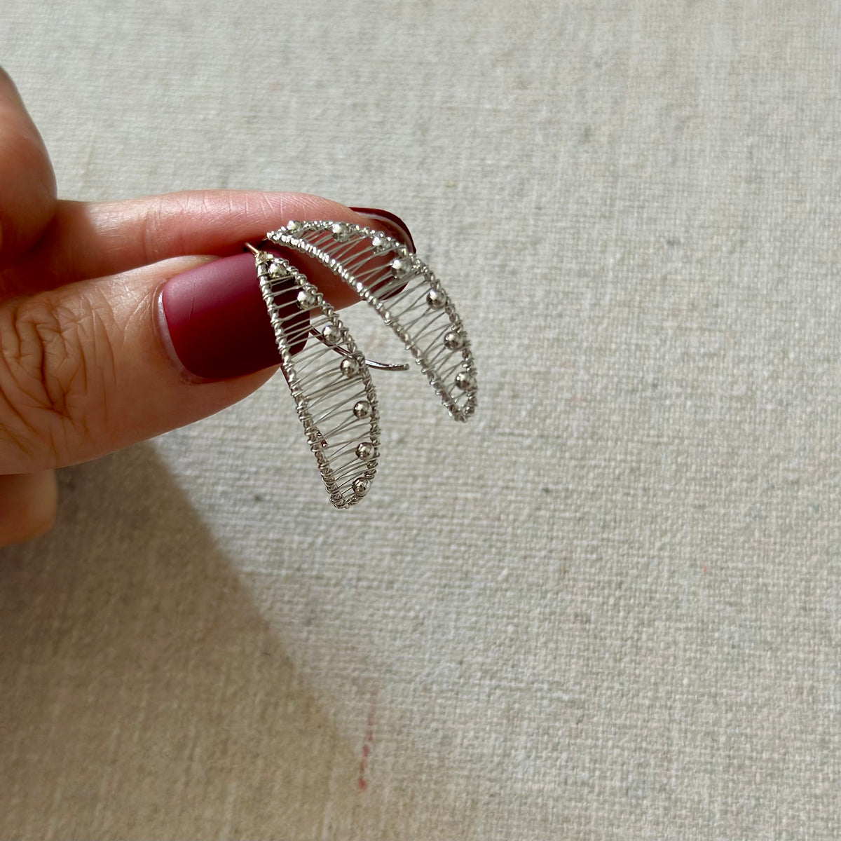 Wire Wrapping Sterling Silver Earring
