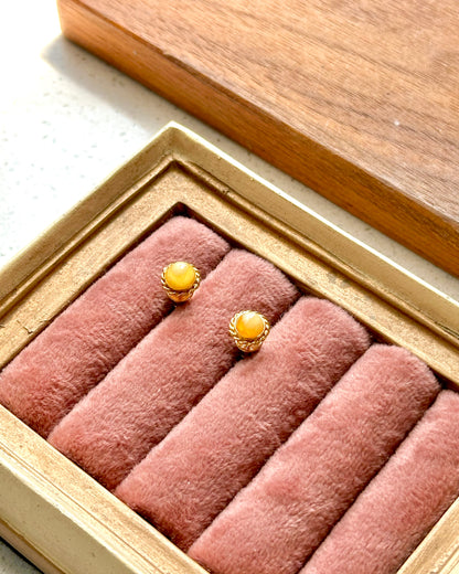 Poland Amber Gold-plated Ear Stud
