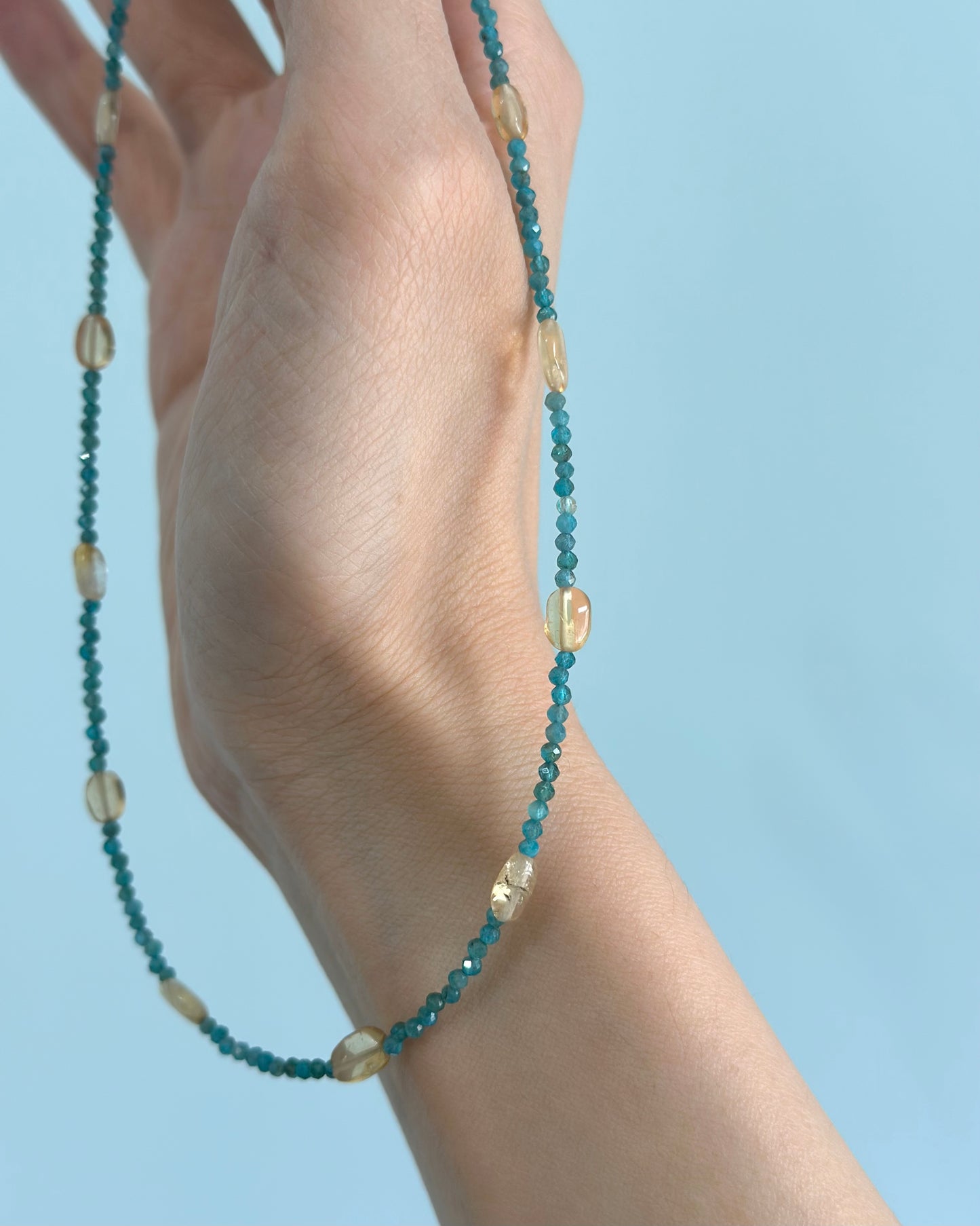 Apatite And Citrine Beaded Necklace