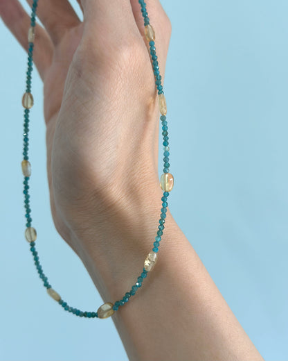 Apatite And Citrine Beaded Necklace