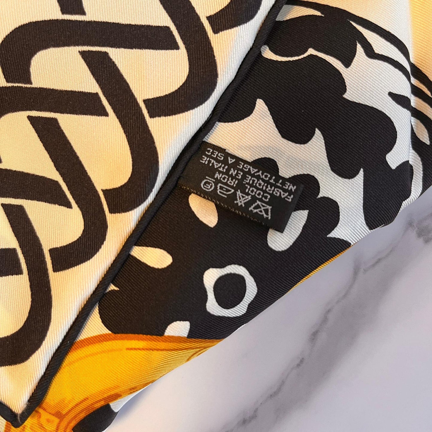 CELINE PARIS Vintage Coins And Chains Printed Scarf