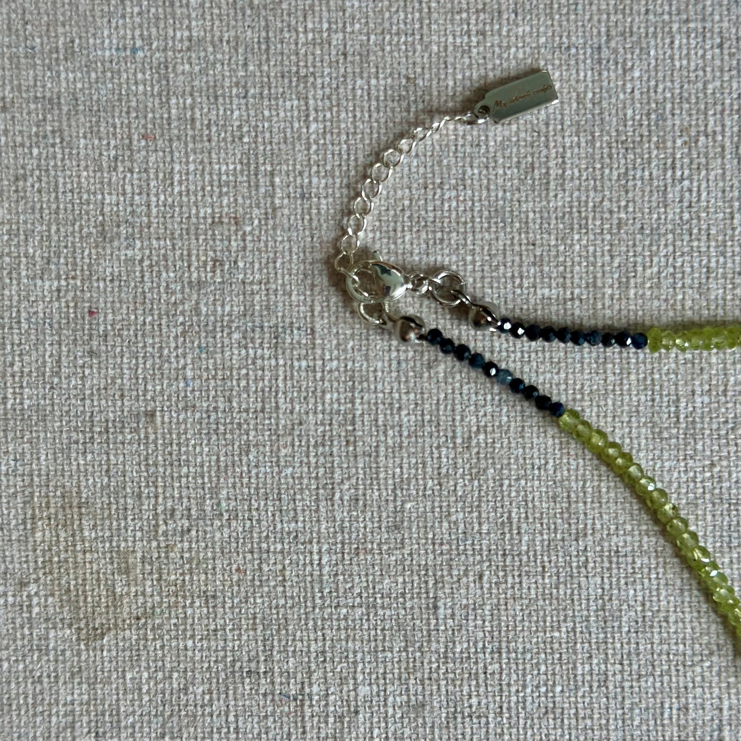 CHRISTMAS SET (2 ITEMS) Peridot Mixed Sapphire Beaded Necklace & Topaz Two-way Earring