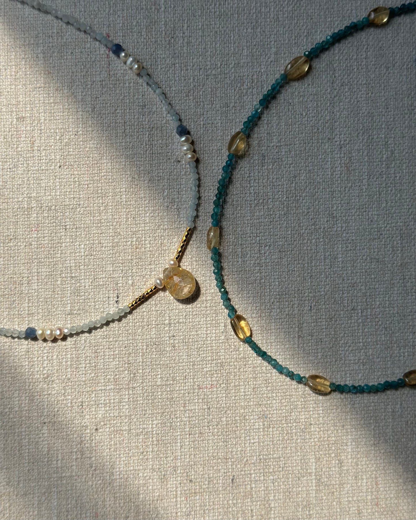 Apatite And Citrine Beaded Necklace