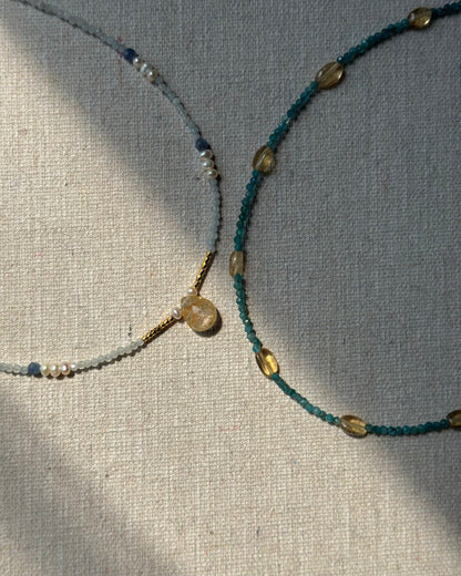 Apatite And Citrine Beaded Necklace