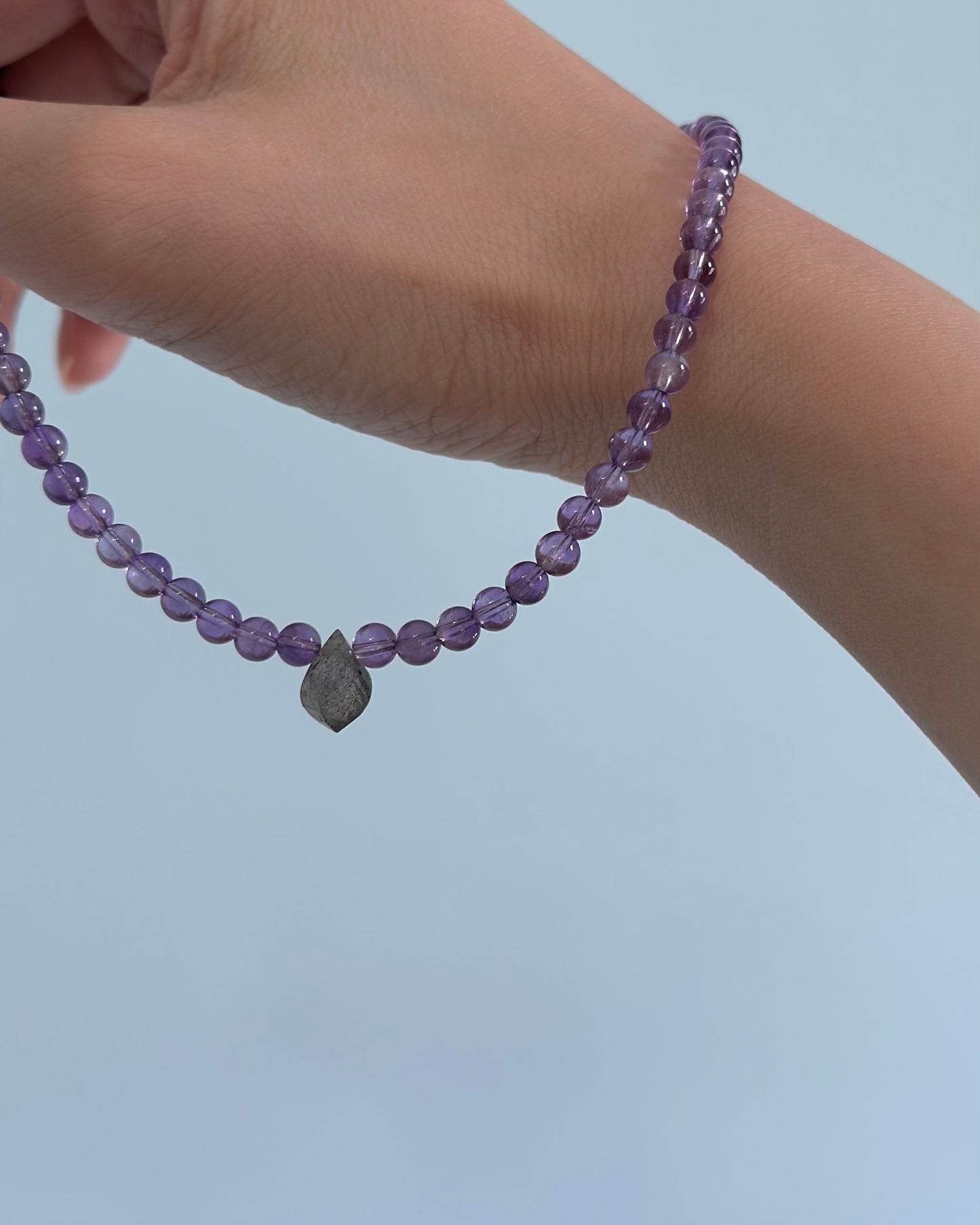 Amethyst And Labradorite Beaded Necklace