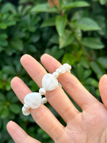 Moonstone Bow And Freshwater Pearl Bracelet