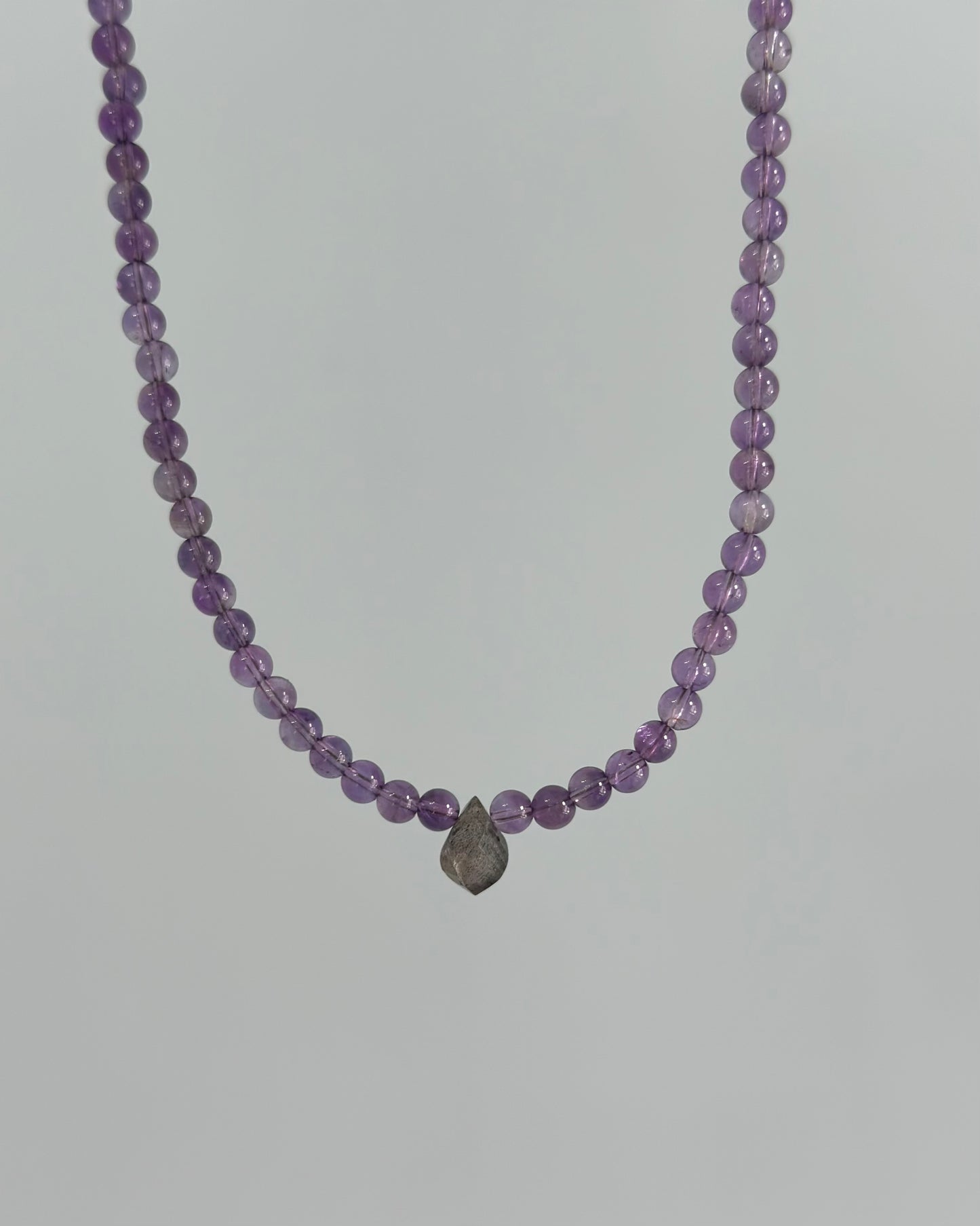 Amethyst And Labradorite Beaded Necklace