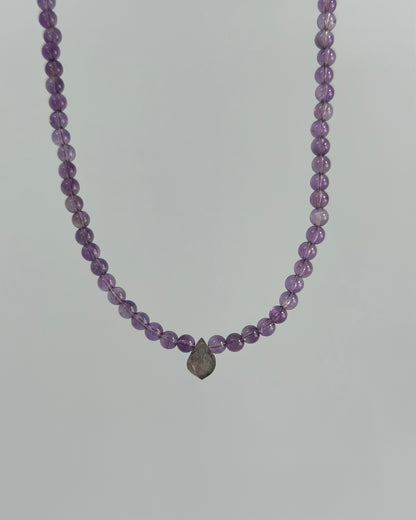 Amethyst And Labradorite Beaded Necklace