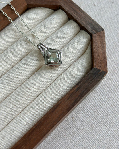 Green Amethyst Sterling Silver Necklace