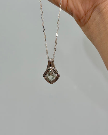 Green Amethyst Sterling Silver Necklace