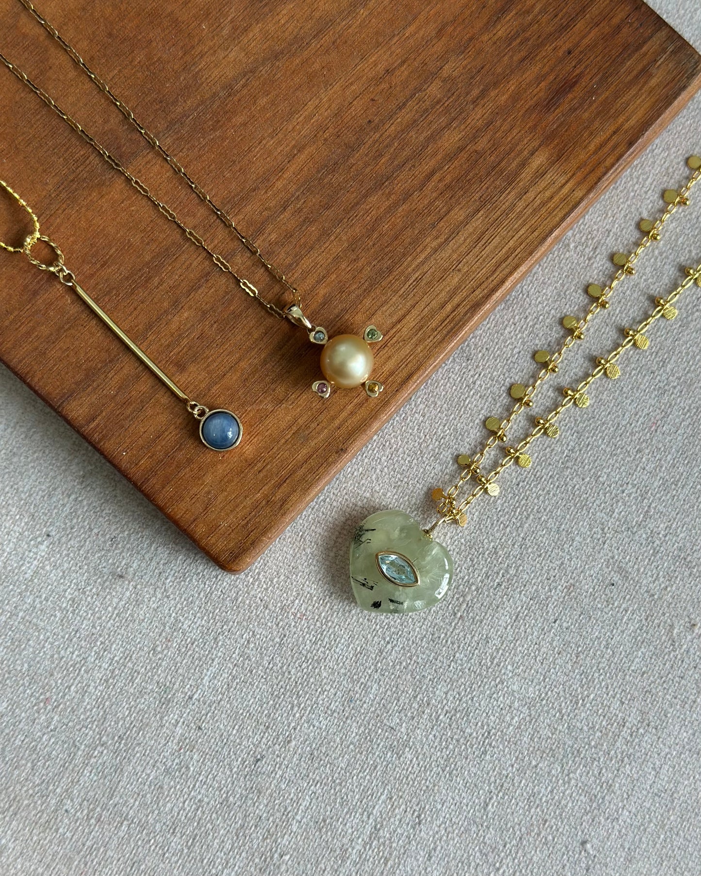 Blue Kyanite Link Gold-plated Sterling Silver Necklace
