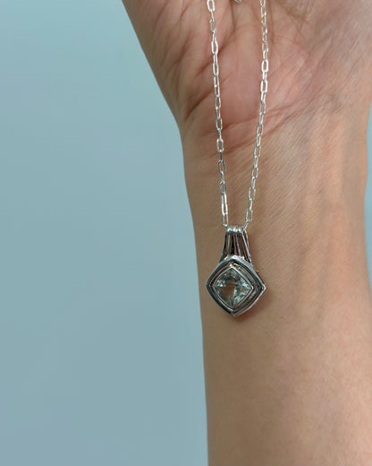 Green Amethyst Sterling Silver Necklace