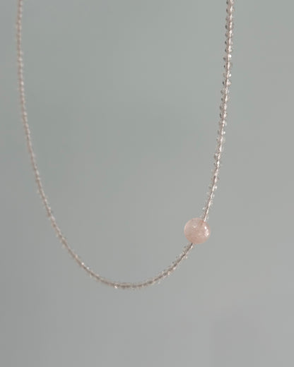 Clear Quartz And Rose Quartz Beaded Necklace