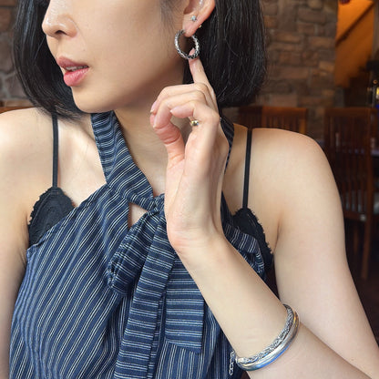 Italian Sterling Silver Weave Ear Hoop