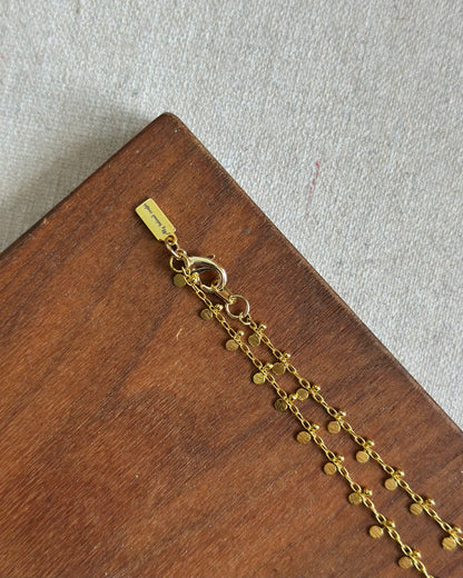 Prehnite Heart And Topaz Long Gold-plated Necklace