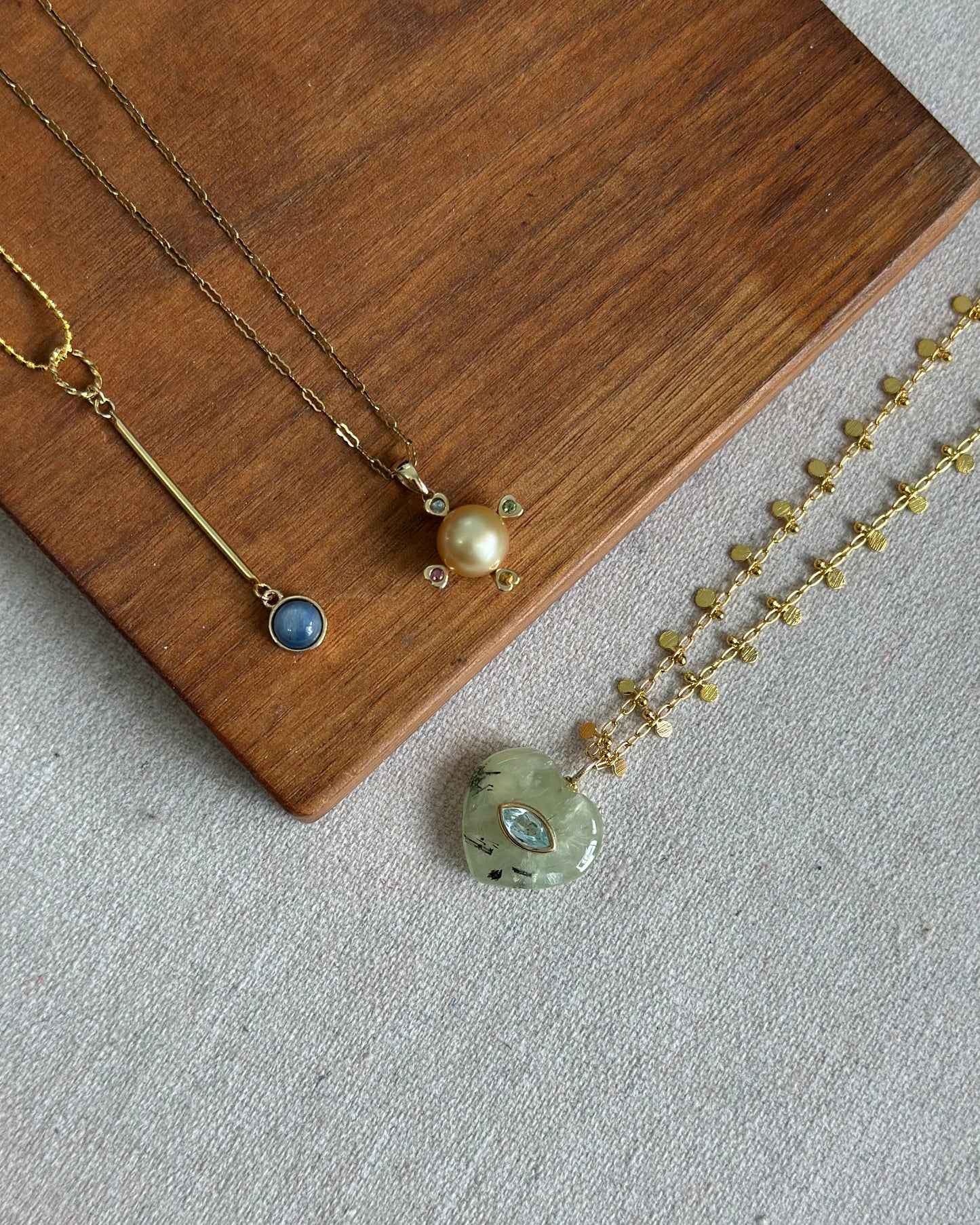 Blue Kyanite Link Gold-plated Sterling Silver Necklace