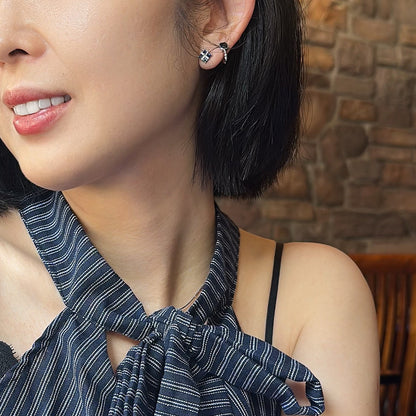 Topaz Sterling Silver Ear Hoop