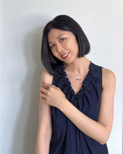 Black Spinel Starline Sterling Silver Necklace