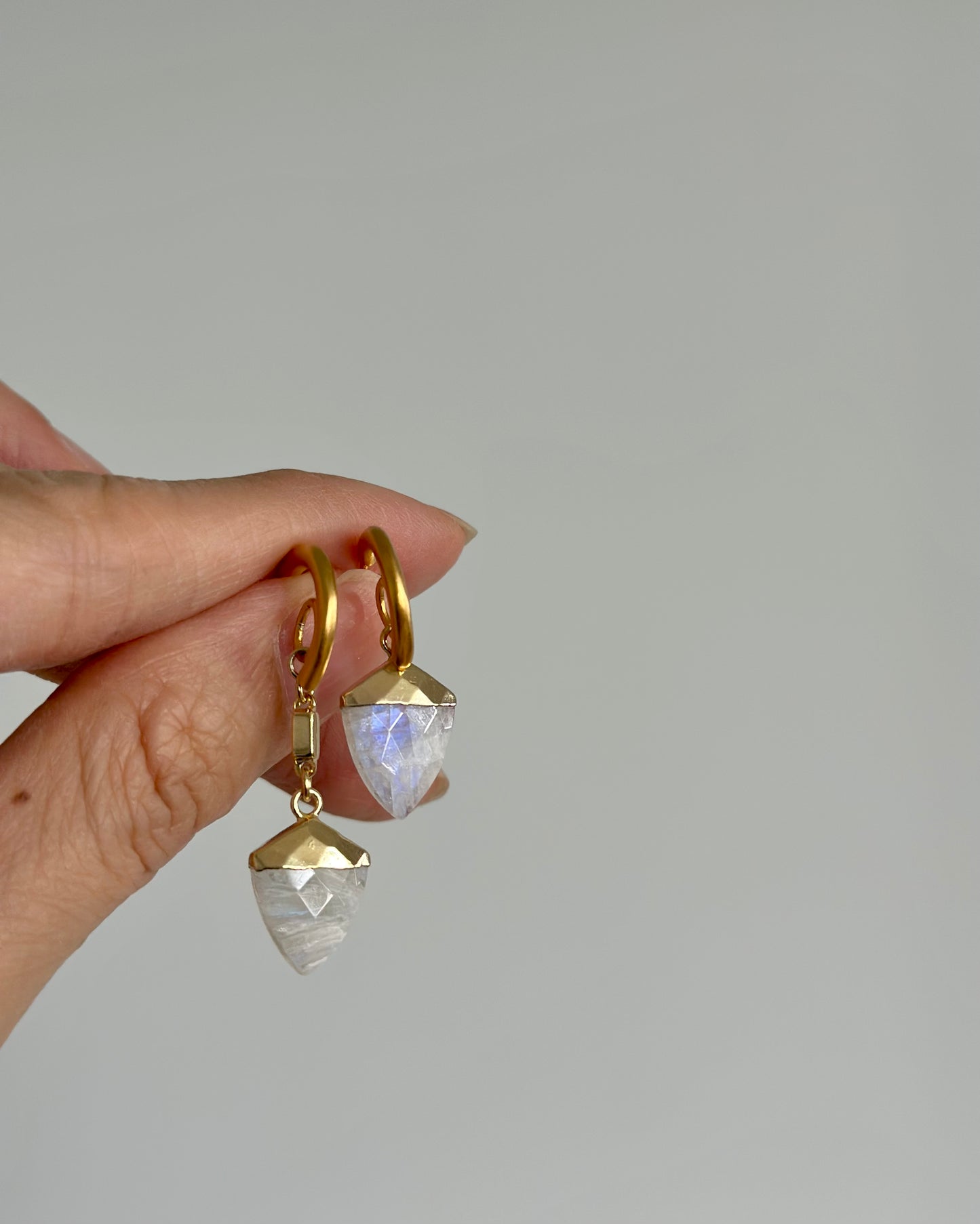 Moonstone Gold-plated Ear Hoop