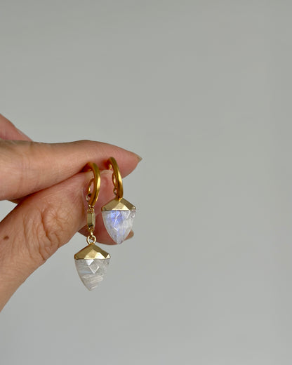 Moonstone Gold-plated Ear Hoop