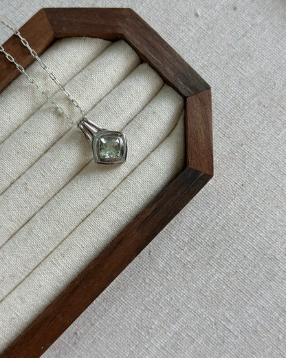 Green Amethyst Sterling Silver Necklace