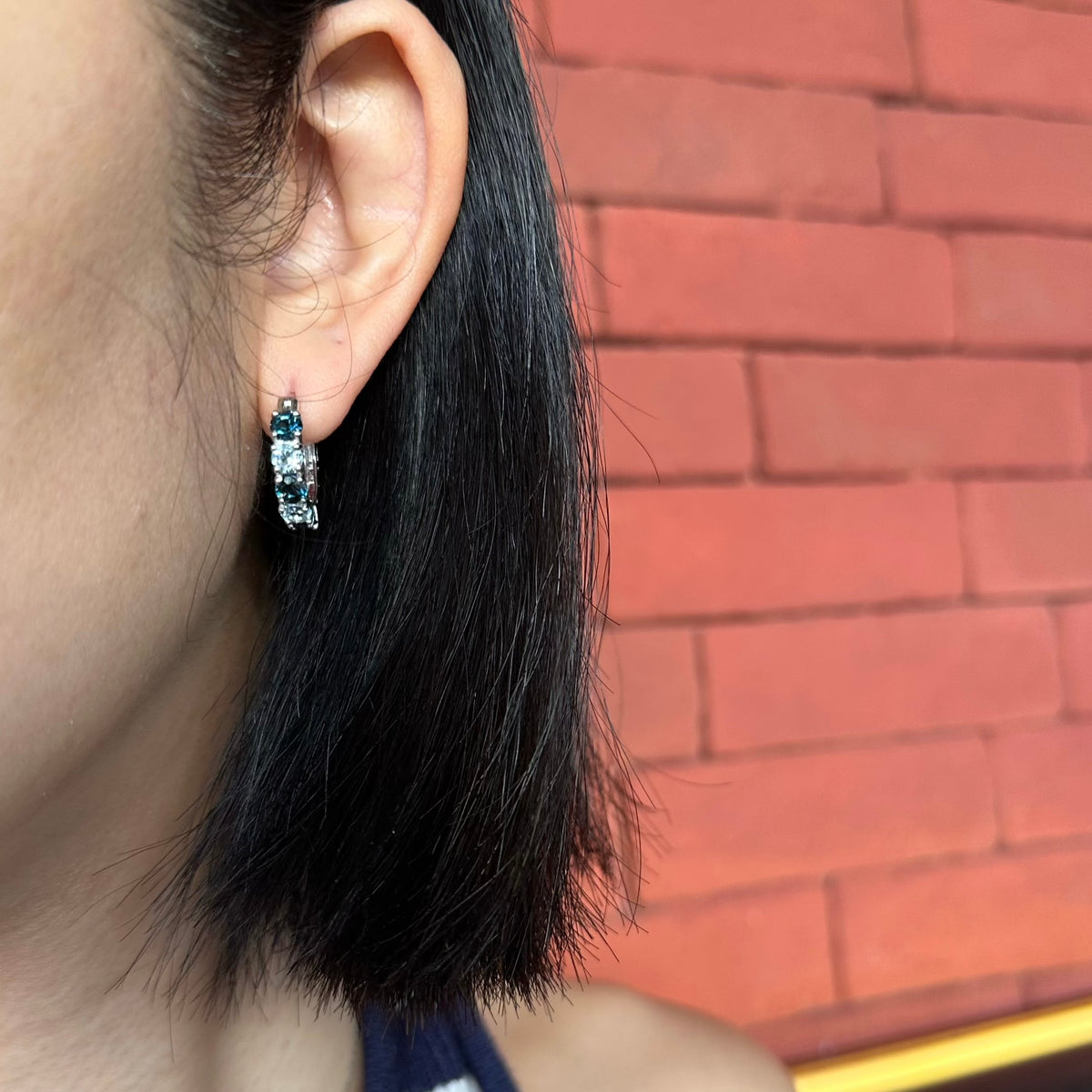 Topaz Sterling Silver Ear Hoop