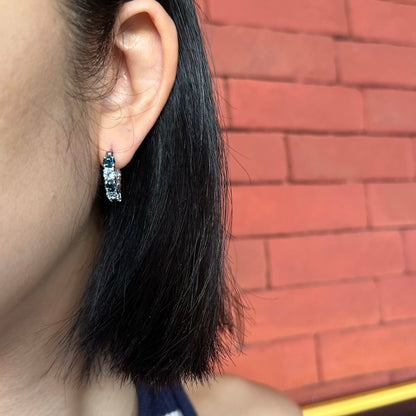 Topaz Sterling Silver Ear Hoop