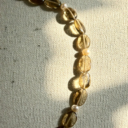 Smoky Quartz And Freshwater Pearl Beaded Necklace