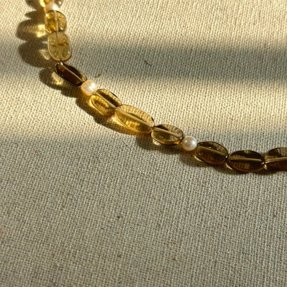 Smoky Quartz And Freshwater Pearl Beaded Necklace