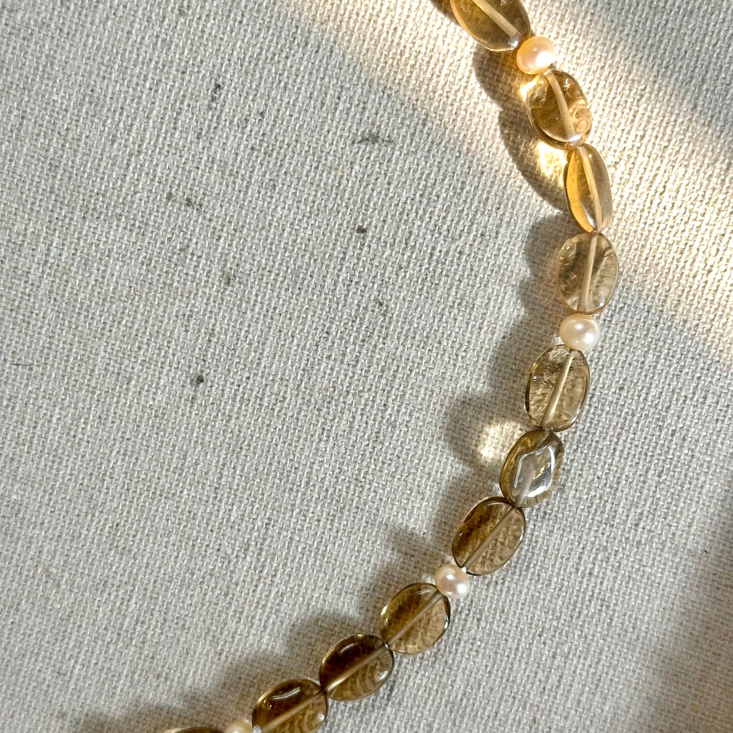 Smoky Quartz And Freshwater Pearl Beaded Necklace