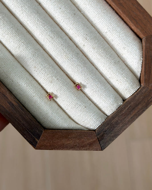 10K Solid Gold Ruby Ear Stud