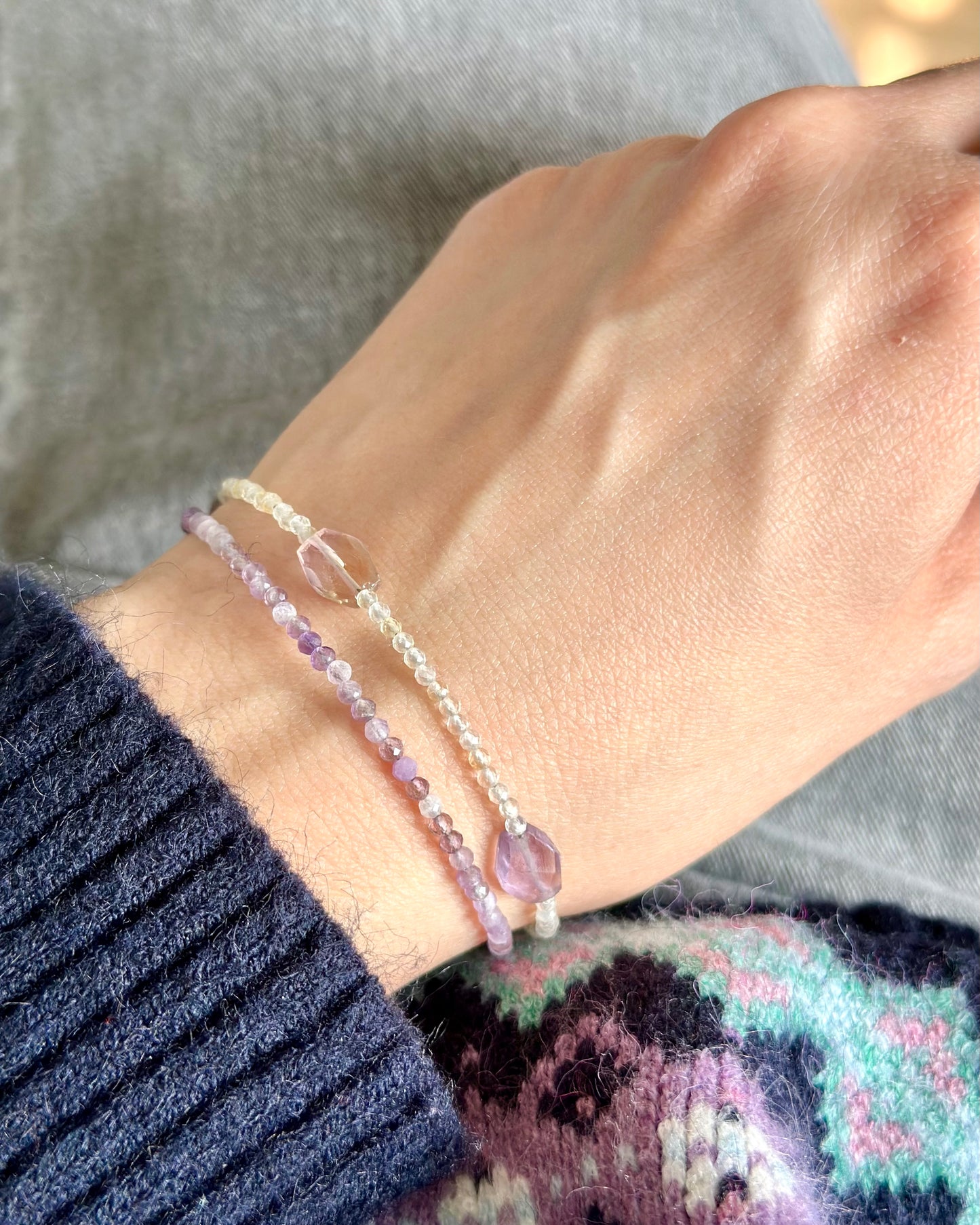 Amethyst Beaded Bracelet