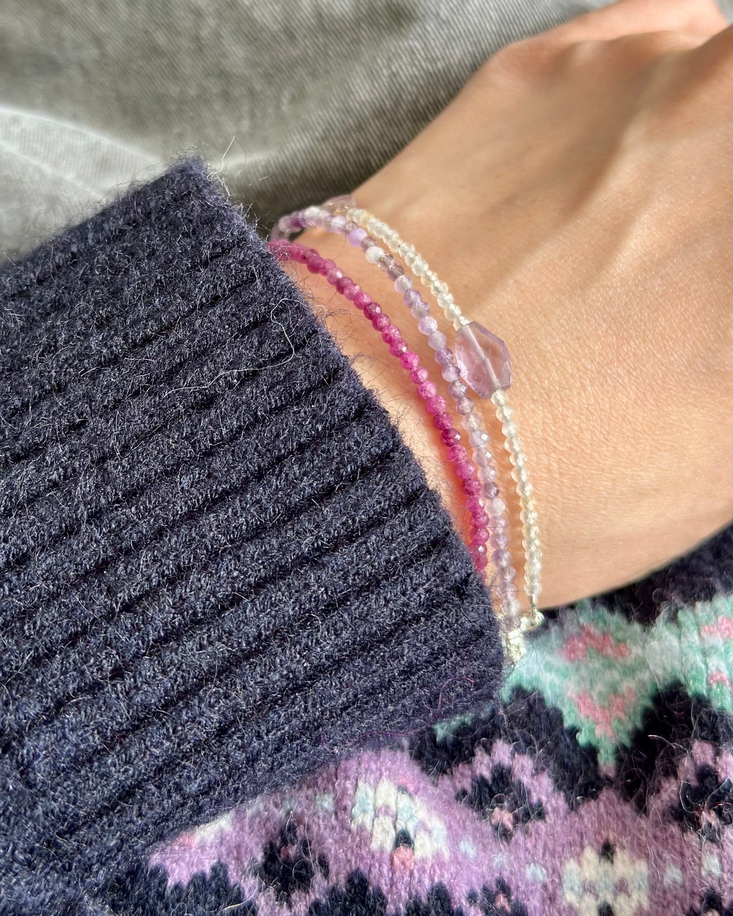 Amethyst Beaded Bracelet