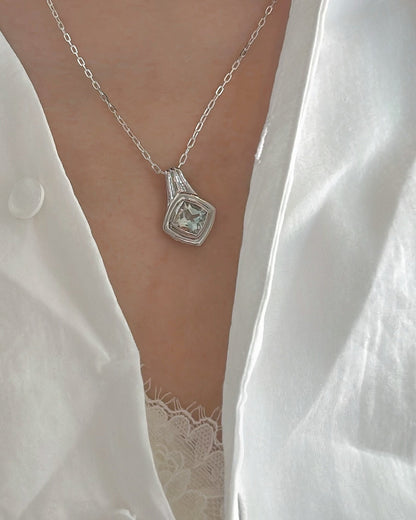 Green Amethyst Sterling Silver Necklace