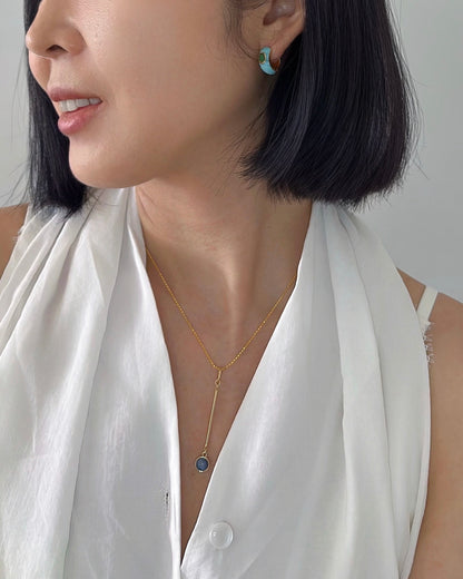 Blue Kyanite Link Gold-plated Sterling Silver Necklace