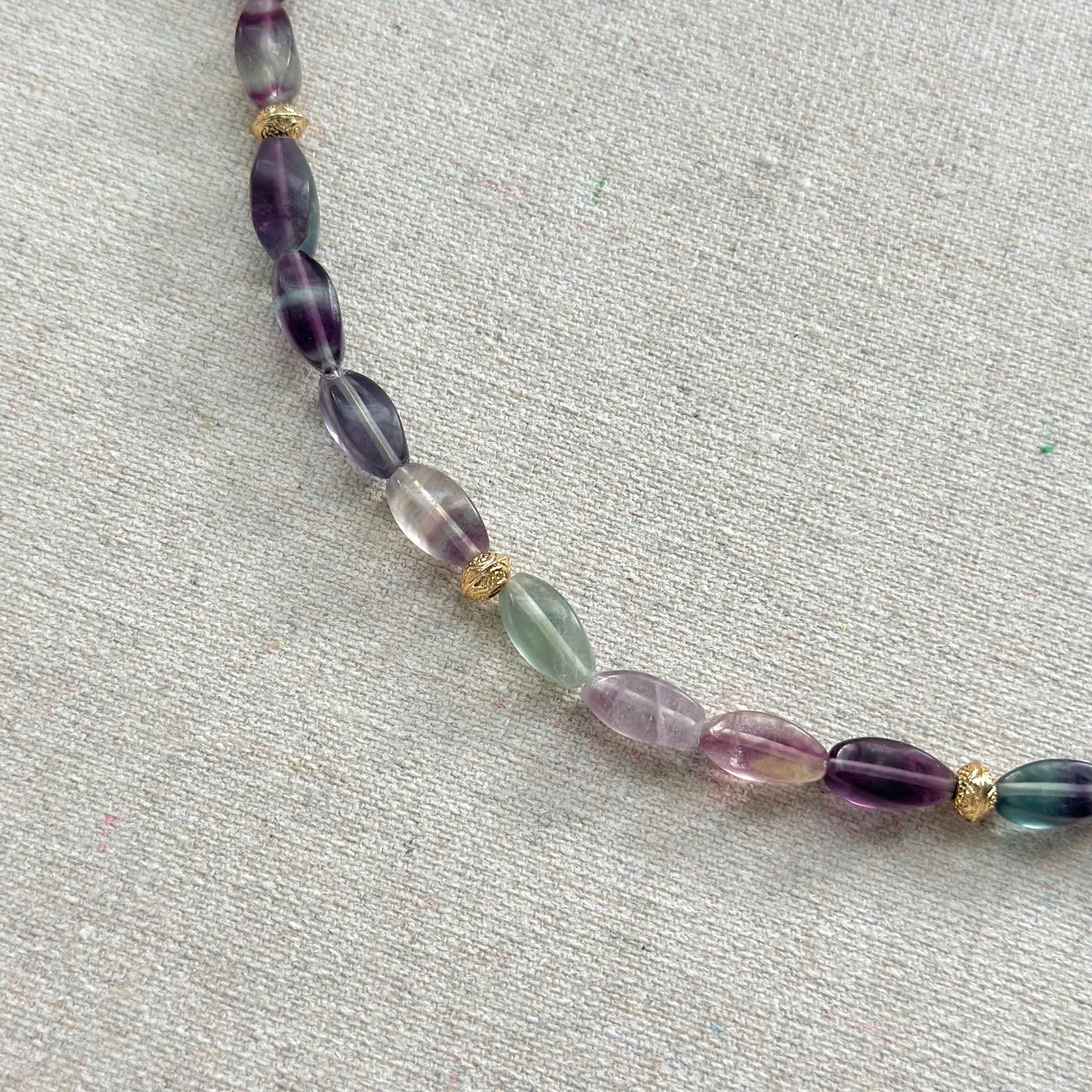 Fluorite And Baroque Pearl Beaded Necklace