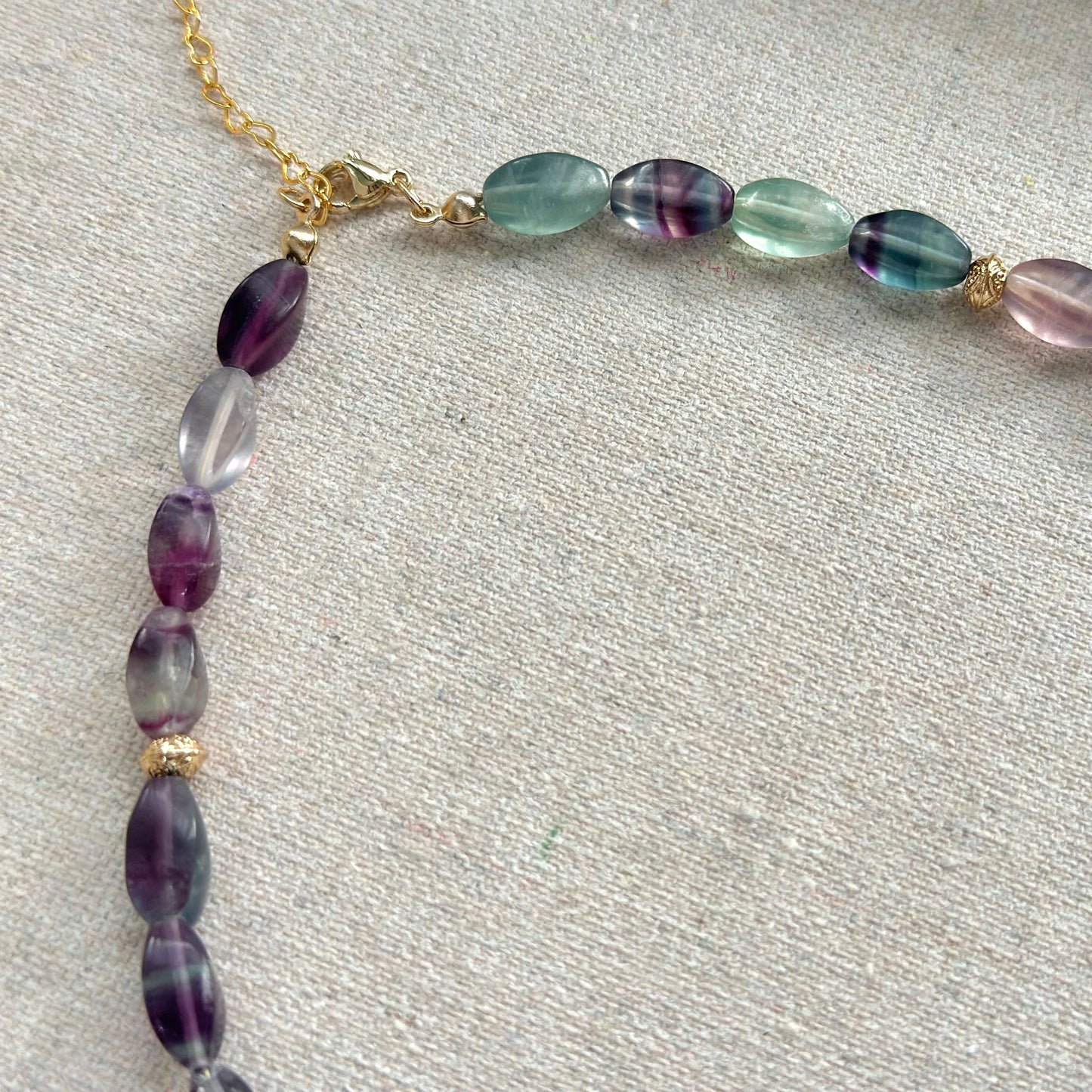 Fluorite And Baroque Pearl Beaded Necklace