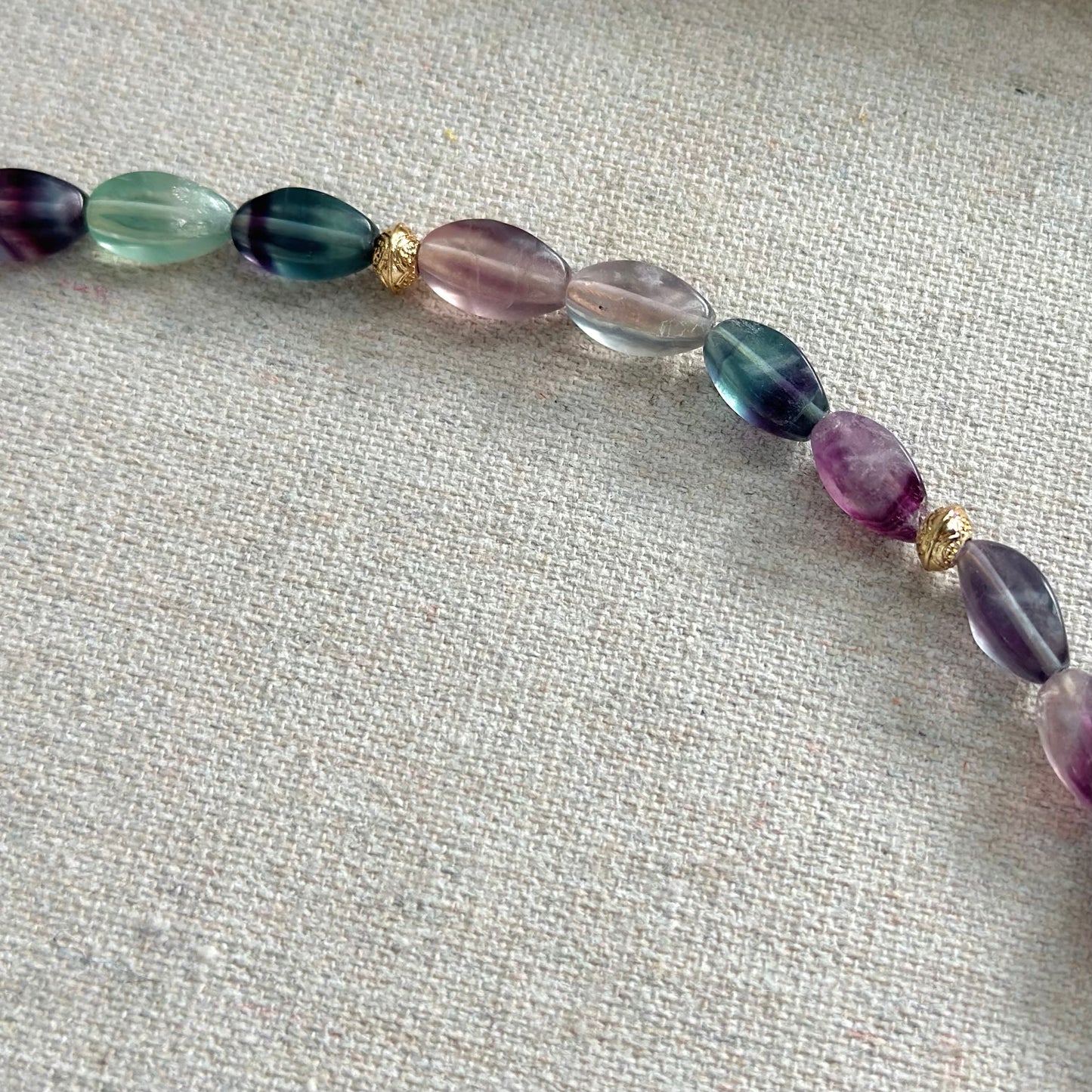 Fluorite And Baroque Pearl Beaded Necklace
