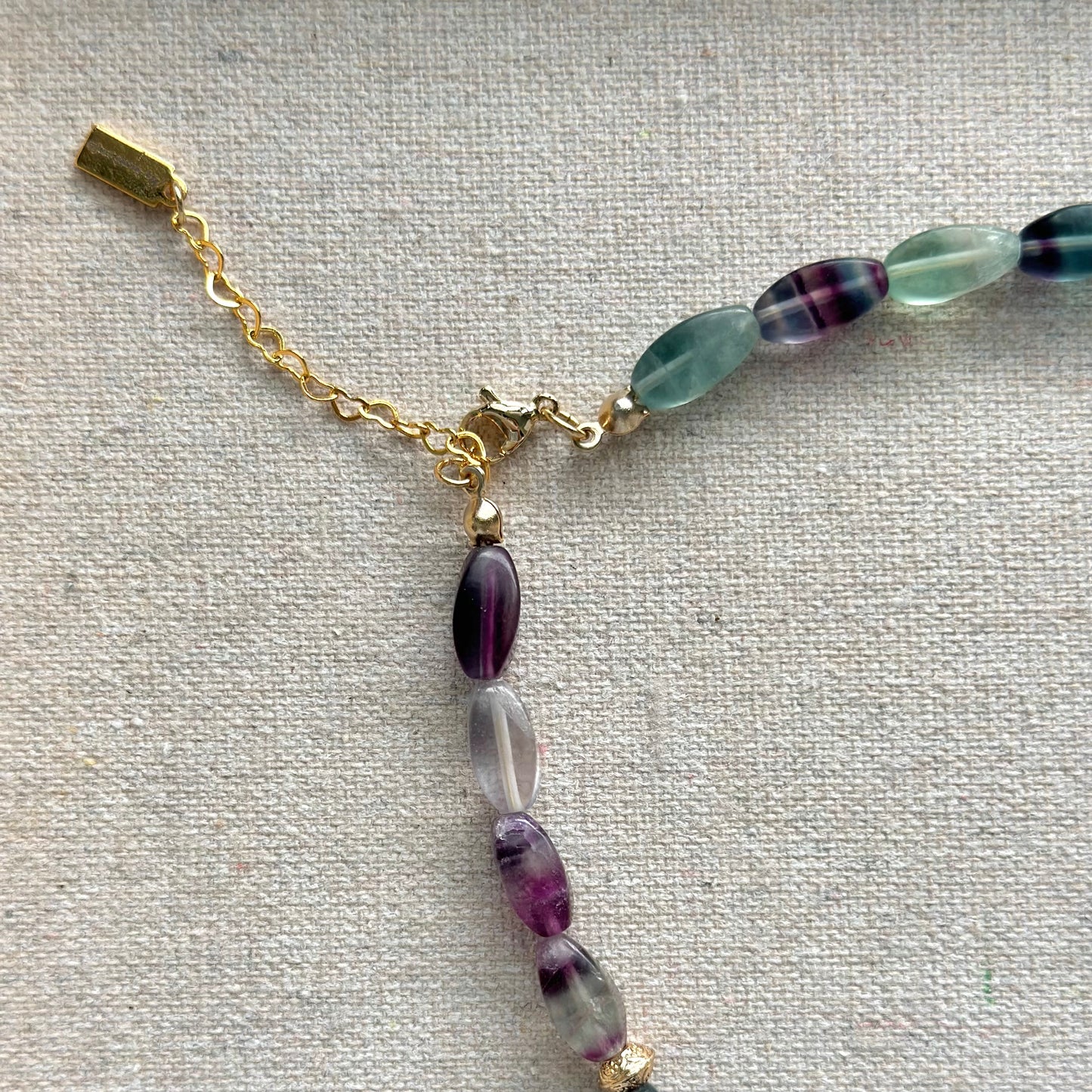 Fluorite And Baroque Pearl Beaded Necklace