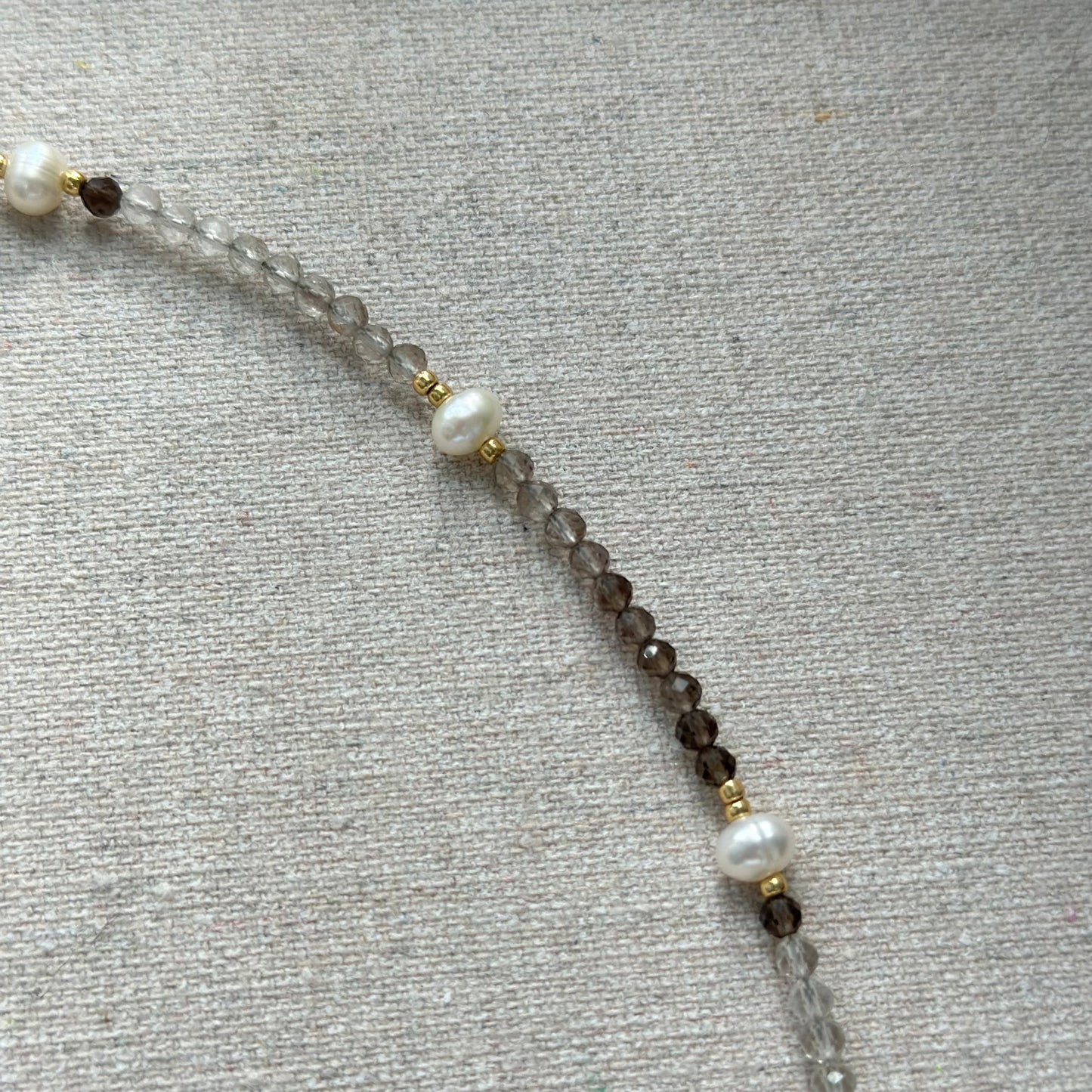 Smoky Quartz Beaded And Agate Necklace