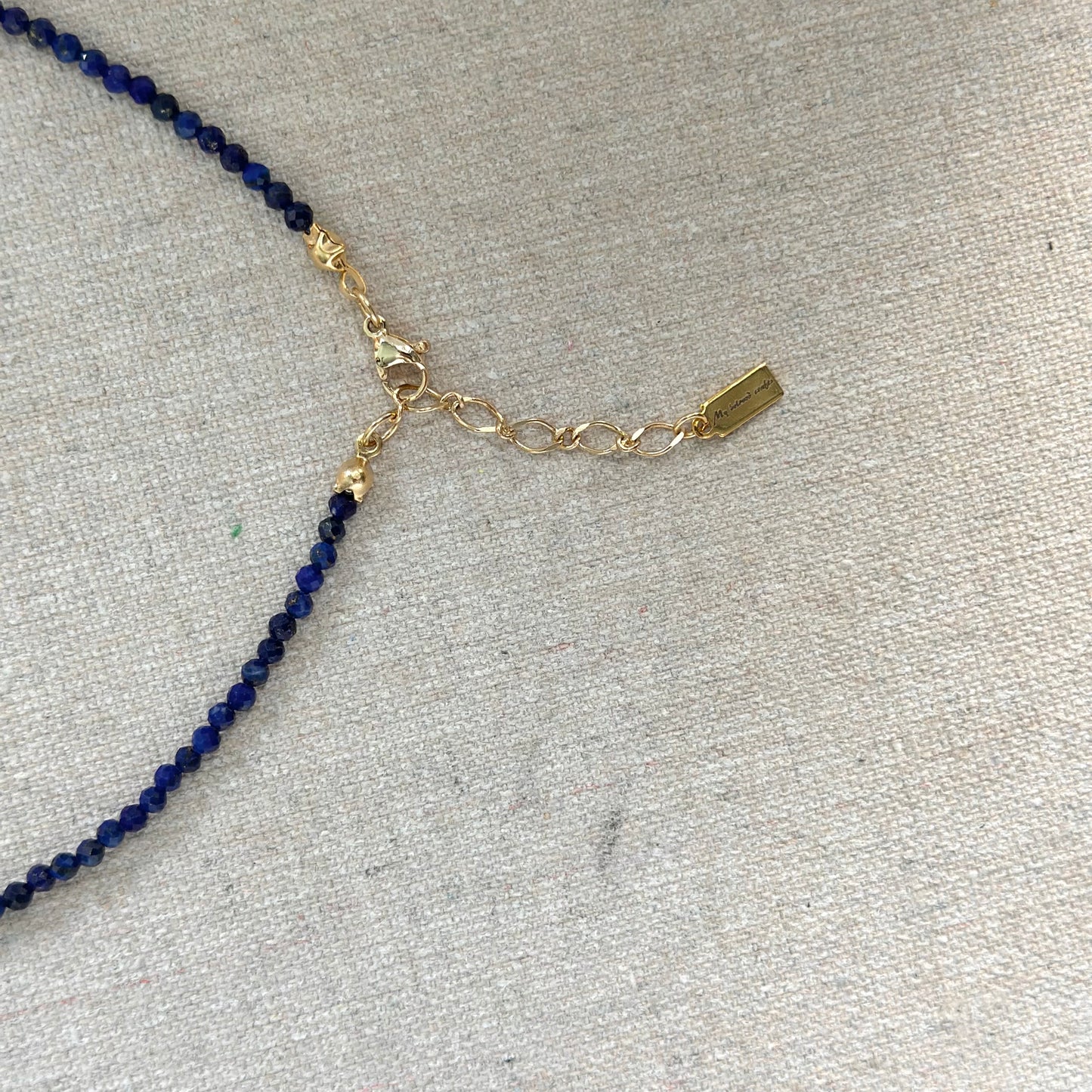 Lapis And Clear Quartz Star Beaded Necklace